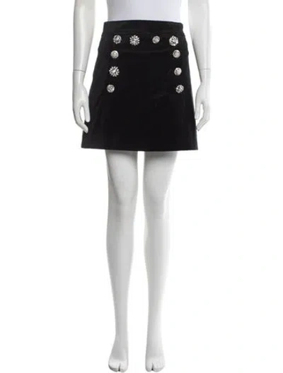Pre-owned Veronica Beard Crystal Embellishments Mini Skirt In Black