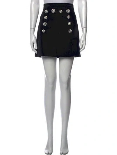 Pre-owned Veronica Beard Crystal Embellishments Mini Skirt In Black
