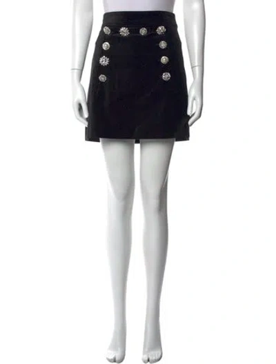 Pre-owned Veronica Beard Crystal Embellishments Mini Skirt In Black