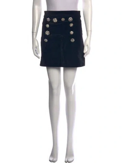 Pre-owned Veronica Beard Crystal Embellishments Mini Skirt In Black