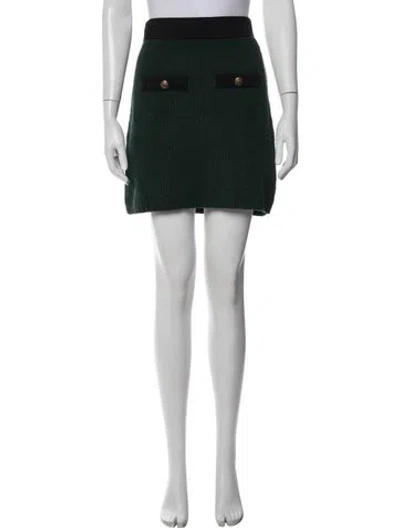 Pre-owned Veronica Beard Crystal Embellishments Mini Skirt W/ Tags In Green