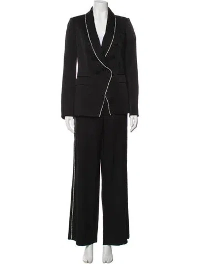Pre-owned Veronica Beard Crystal Embellishments Pantsuit In Black