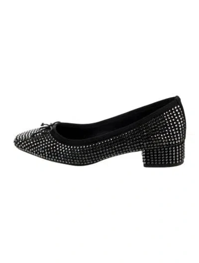 Pre-owned Veronica Beard Crystal Patterned Pumps In Black