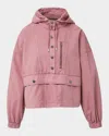 Veronica Beard Cunningham Button-front Cotton Pullover Jacket In Pink