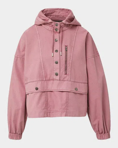 Veronica Beard Cunningham Button-front Cotton Pullover Jacket In Pink
