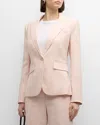 Veronica Beard Cutaway Stretch-linen Dickey Jacket In Pink Haze