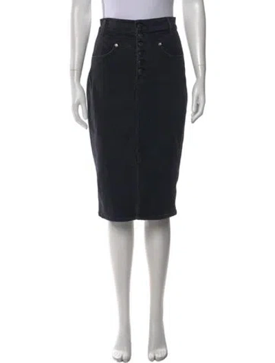 Pre-owned Veronica Beard Cutout Accent Midi Length Skirt In Black
