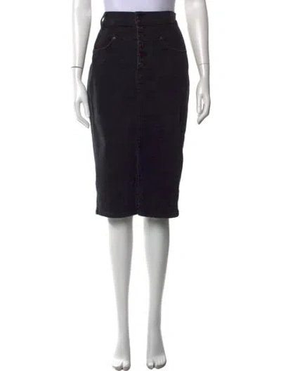 Pre-owned Veronica Beard Cutout Accent Midi Length Skirt In Black