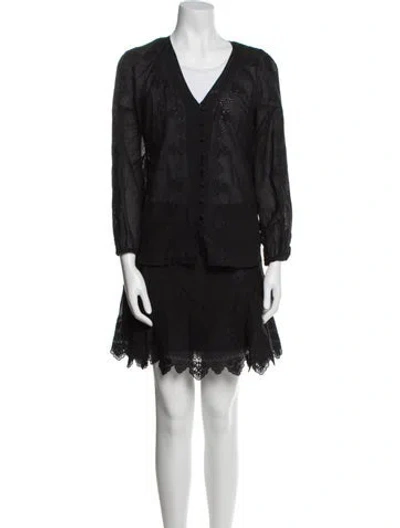 Pre-owned Veronica Beard Cutout Accent Skirt Set In Black