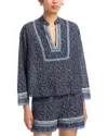 Veronica Beard Cyra Cotton Blend Top In Blue