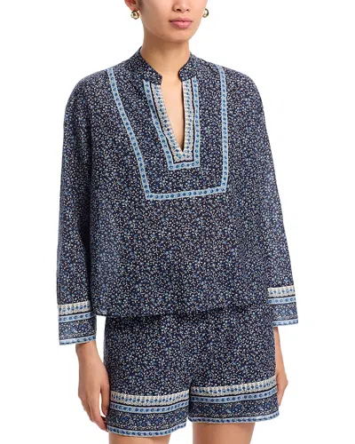 Veronica Beard Cyra Blouse In Blue
