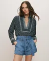 Veronica Beard Cyra Cotton Blend Top In Multi