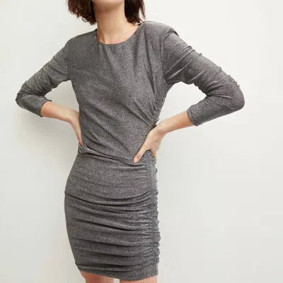 Veronica Beard Cyrus Metallic Dress In Gunmetal