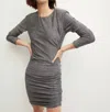 Veronica Beard Cyrus Metallic Dress In Grey