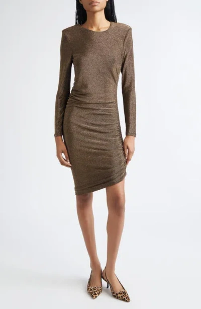 Veronica Beard Cyrus Long Sleeve Ruched Body-con Dress In Green
