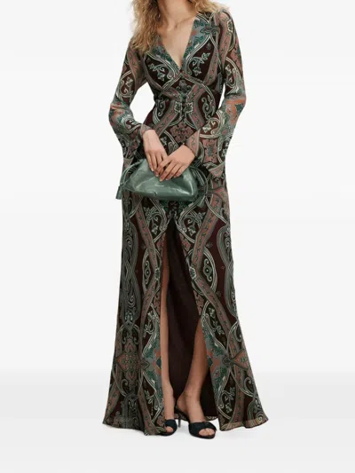 Veronica Beard Daciana Paisley-print Maxi Dress In Green