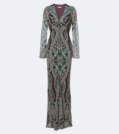 Veronica Beard Daciana Printed Silk Georgette Maxi Dress In Multicoloured