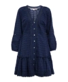 Veronica Beard Daeja Cotton Minidress In Blue