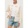 Veronica Beard Dahl Colorblock Crop Cotton Chore Jacket In Neutral Colorblock