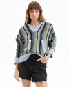 Veronica Beard Daisha Knit Hoodie In Multi
