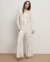 Veronica Beard Daisy Wide-leg Eyelet Pant In Gray