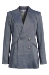 Veronica Beard Dale Linen Blend Dickey Jacket In Blue Melange