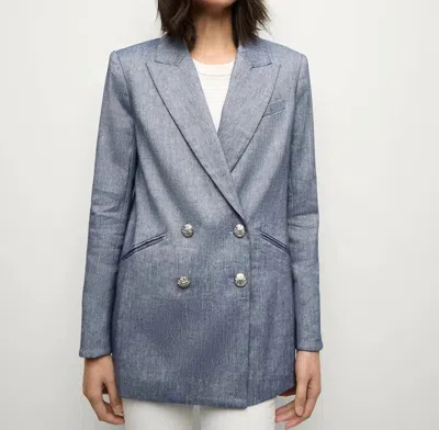 Veronica Beard Dale Linen Dickey Jacket In Blue Melange