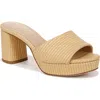 Veronica Beard Dali Platform Slide Sandal In Green/natural
