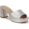 Veronica Beard Dali Metallic Platform Mule Sandals In Silver