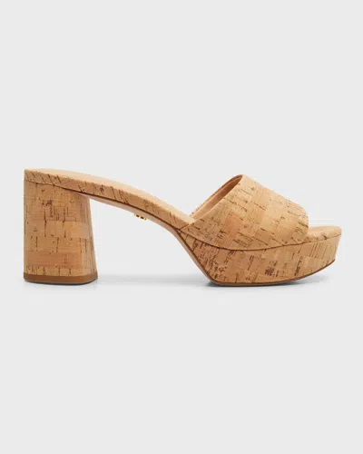 Veronica Beard Daliplatlow Cork Mule Sandals In Natural