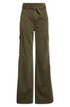 Veronica Beard Damara Belted Wide Leg Cargo Pants In Green