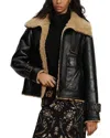 Veronica Beard Danika Shearling-lined Leather Jacket In Black