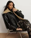 Veronica Beard Danika Genuine Shearling Jacket In Black