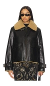 Veronica Beard Danika Shearling-lined Leather Jacket In Black