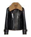 Veronica Beard Danika Shearling-lined Leather Jacket In Black