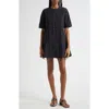 Veronica Beard Dara Embroidered Cotton Mini Dress In Black