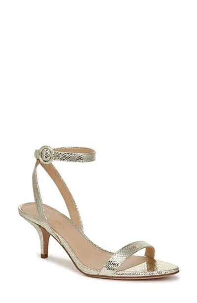 Veronica Beard Darcelle Ankle Strap Kitten Heel Sandal In Platinum