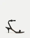 Veronica Beard Darcelle Leather Sandal In Black Leather