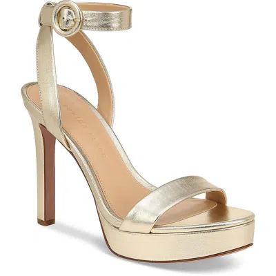 Veronica Beard Darcelle Womens Buckle Ankle Strap Heels In Gold