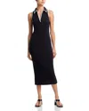Veronica Beard Darien Ribbed Stretch-pima Cotton Midi Dress
