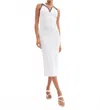 Veronica Beard Darien Ribbed Stretch Pima Cotton Midi Dress In White