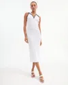 Veronica Beard Darien Ribbed Stretch Pima Cotton Midi Dress In White