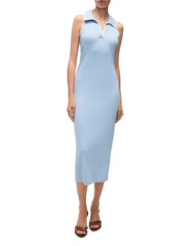 Veronica Beard Darien Polo Collar Midi Dress In Bluebell