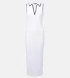 Veronica Beard Darien Ribbed Stretch Pima Cotton Midi Dress In White