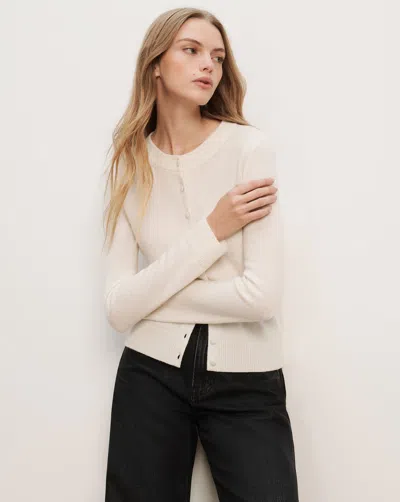 Veronica Beard Daro Cashmere Cardigan In White