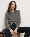 Veronica Beard Daro Embellished Cardigan In Gray