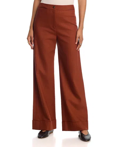 Veronica Beard Darrell Wide Leg Pants In Brown