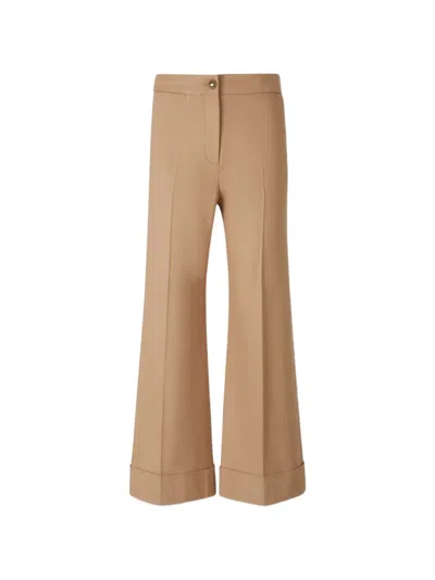 Veronica Beard Darrell Wide-leg Turn-up Trousers In Neutral