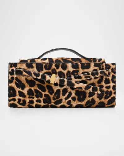 Veronica Beard Dash Animal-print Calf Hair Clutch Bag