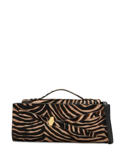 Veronica Beard Dash Animal-print Calf Hair Clutch Bag In Nude